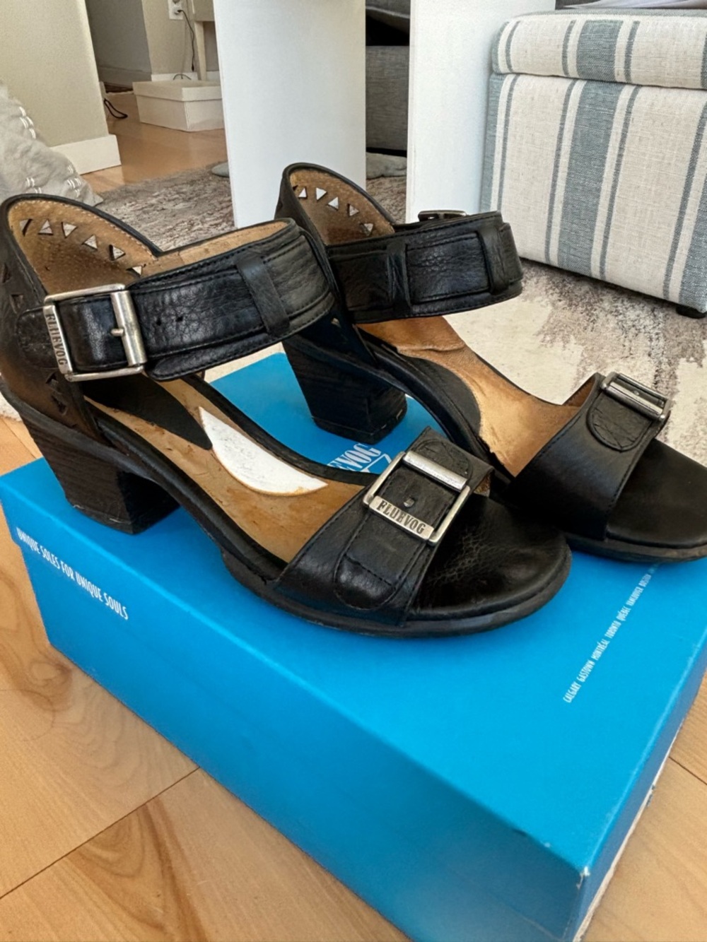 John Fluevog Hopeful Assured black sandals